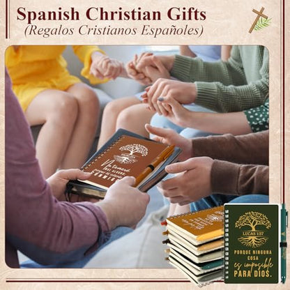 Kosiz 60 Pcs Spanish Christian Notebooks Pens, Special Style, Retro Color - color: Retro Color, style: Special Style