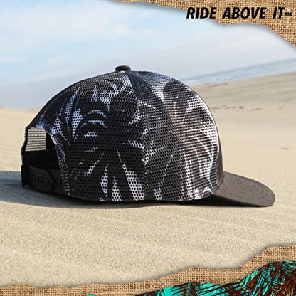Grace Folly Trucker Hat for Men or Women- Many Cool Designs - color: Palm Tree- Mesh Print