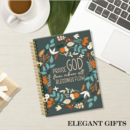 ERHACHAIJIA Praise God from Whom All Blessings Flow Lined Spiral Notebook - color: Dark Green-yellow