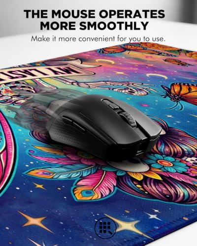 Mouse Pad, Desk Mat, 31.5x11.8in Large Mousepad - color: Butterfly Skeleton