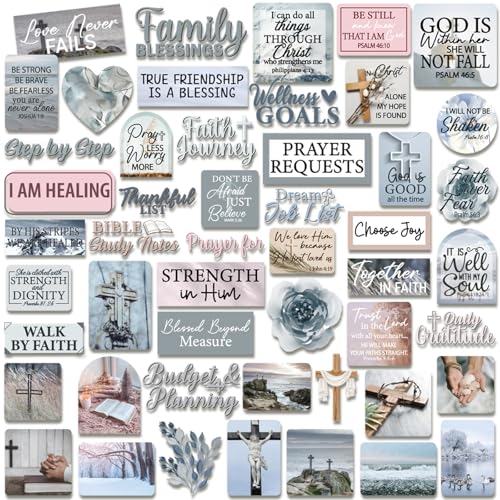 Christian Prayer Board Supplies - 50 Pcs Blue Pink Jesus Stickers - color: Blue Pink