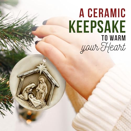 ZAGKOO Nativity Christmas Ornaments - Christian Ornament for Christmas Tree - color: Nativity