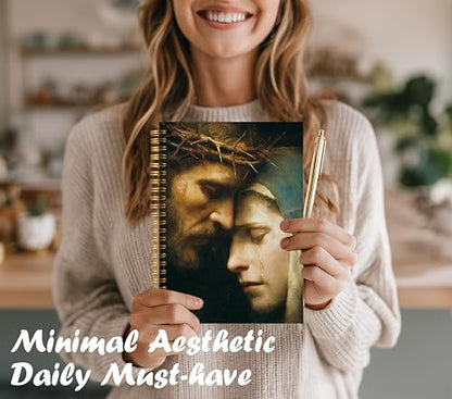 Christian Jesus Notebook for Work Note Taking, Catholic Gifts Journal for Women, Goodbye Mother Jesus and Mary Embrace Religious Hardcover Spiral Notebooks, 5.5x8.3 in - color: multicolour-Christian-4
