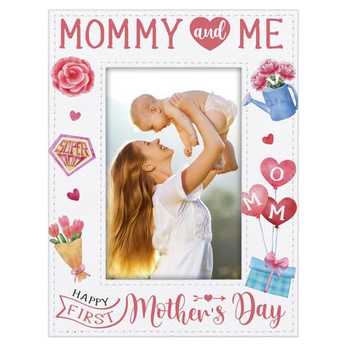 WaaHome First Mothers Day Gifts for New Mom - 5x7 Mommy and Me Happy 1st Mother's Day Picture Frame, Mom to Be Gifts for First Time, Expecting, or Pregnant Moms New Born Baby Nursery Decor - color: 2-New Mom Super 5x7