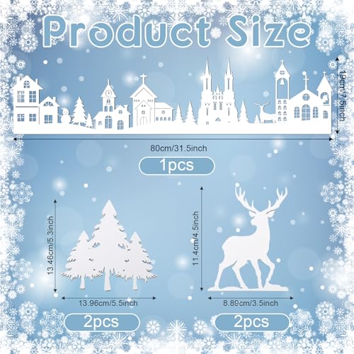 Colingmill 32'' Christmas Tabletop Wooden Decor Church Xmas Tree Elk Sign - style: Church Style