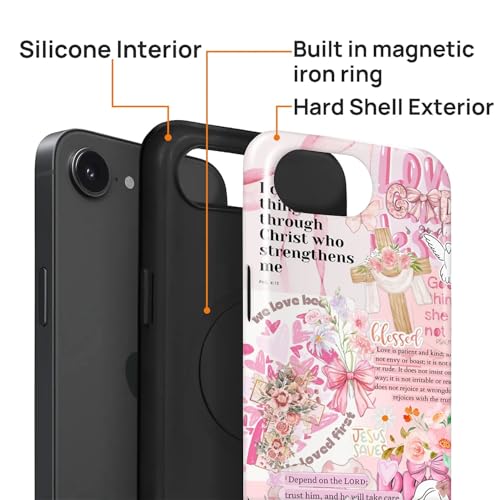 Magnetic Case for iPhone 16e, Compatible with Magsafe PC Hard Shell & Silicone Inner Bumper Anti-Scratch Full-Body Cover Shockproof Slim Design Retro Newspaper Collage Religious Jesus - color: Retro Newspaper Collage Religious Jesus, size: iPhone 16e