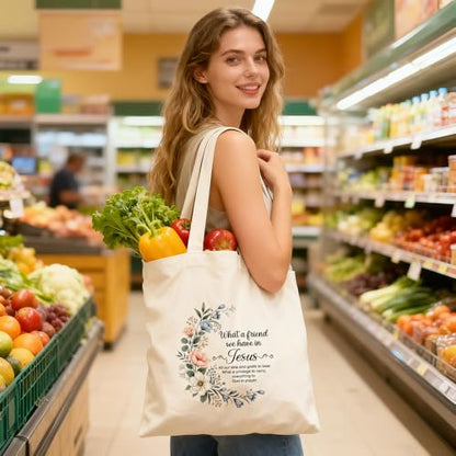 What A Friend We Have In Jesus Christian Prayer Canvas Tote Bag