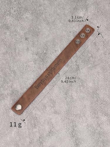 GelConnie Leather Cuff Bracelet Punk Braided Bracelets Rock Leather Wristbands Faux Mens Leather Bracelet Gothic Viking Bangle Adjustable Wrap Bracelet for Women,Men - color: Engraved Leather Bracelet