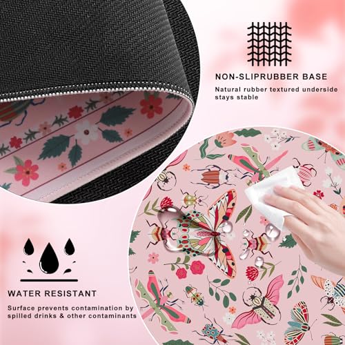 iCasso Pink Desk Pad Mat,XXL Large Mouse Pad,Desk Matt for Desktop - color: Butterfly-pink