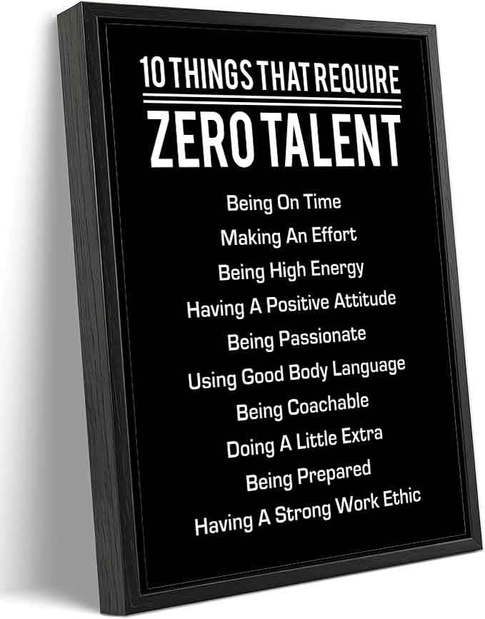 Floating Framed Motivational Canvas Wall Art, Inspirational Artwork 8x10in - color: 10 Things Thatrequire, size: 10"L x 8"W