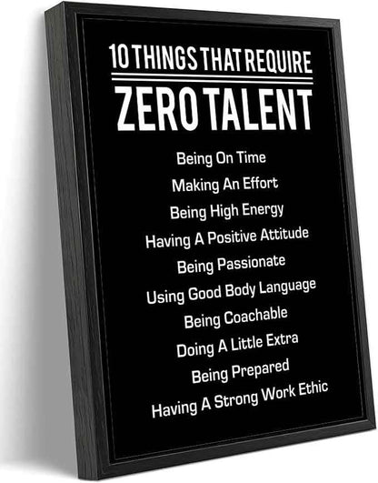 Floating Framed Motivational Canvas Wall Art, Inspirational Artwork 8x10in - color: 10 Things Thatrequire, size: 10"L x 8"W