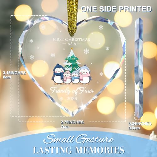 Family of 4 Christmas Ornament 2026, First Christmas As a Family of Four - style: Family of 4 2026
