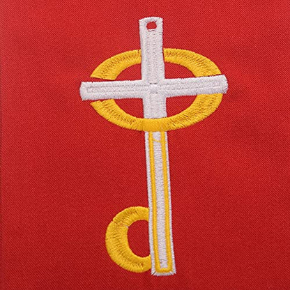 BLESSUME Church Clergy Pastor Cross Embroidered Stole - color: Red 2