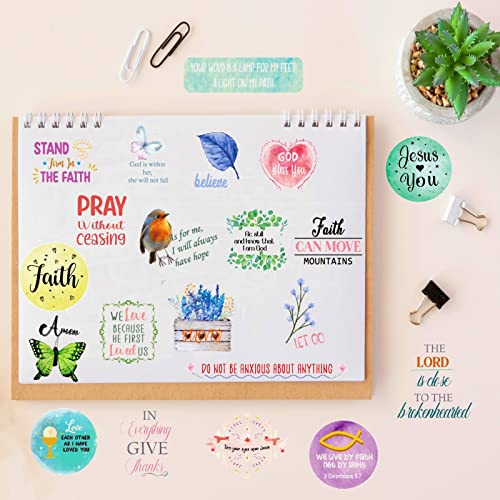24 Sheets Inspirational Christian Stickers for Journaling, Bible Stickers - style: 24 Sheets Bible Stickers