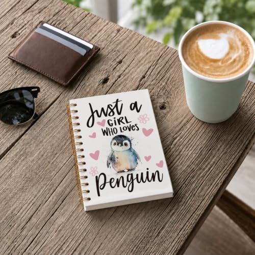 Cute Penguin Gifts Spiral Notebook Journal for Women, 5.5×8.3 Inch - style: just a girl who loves penguin