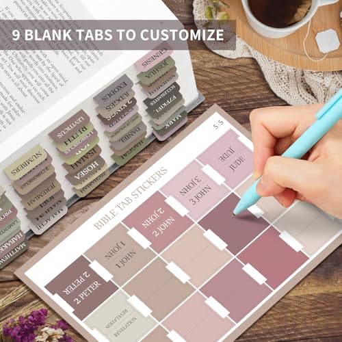 Taja Bible Tabs, 75 Large Print Index Tabs for Women & Men - color: J-earth Tone