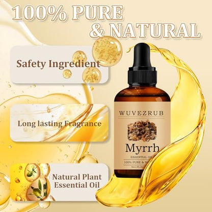 Myrrh Essential Oil for Diffuser & DIY -4 Fl Oz （120ML） - size: 4 Fl Oz (Pack of 1)
