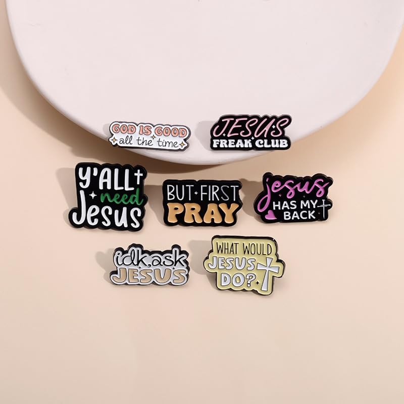 Jesus Has My Back Enamel Pin Pink Words Christian Badge Brooch For Backpacks Coats Hats Accessories