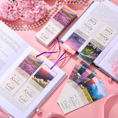 Dispowreath 60 Pcs Be Still and Know that I Am God Bookmarks Religious Psalm 46: 10 Bookmarks Church Exchange Gifts for Sunday School Vbs Church Prizes Party Favors - style: Be Still and Know Psalm 46: 10