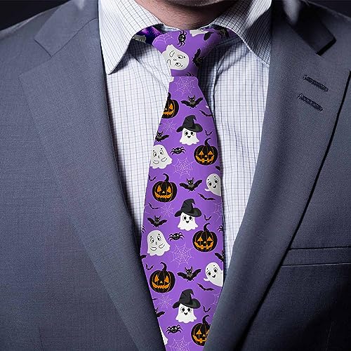 Men's Ties Novelty Tie Necktie for Men Teen Boys Multicolor Tie Party Holiday Thanksgiving Christmas - color: Halloween