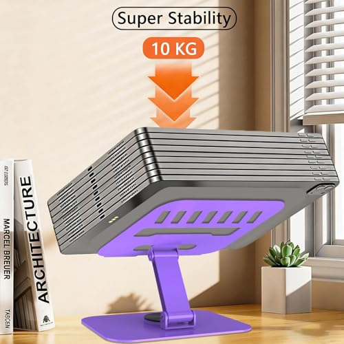 Metal Tablet Stand Holder Adjustable for iPad Kindle Tab, Purple - color: Purple