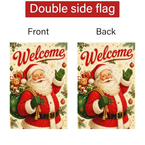 Louise Maelys Christmas Santa Claus Garden Yard Flag 12x18 Inch - color: Multi-10