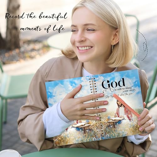 Jesus Christian Spiral Notebook, God Is Still Writing Your Story Bible Verse Journal, Jesus Gifts for Women Men, Church Notes Notebook, Religious Prayer Journal for Woman, 5.5x8.3 - color: YhSj 6