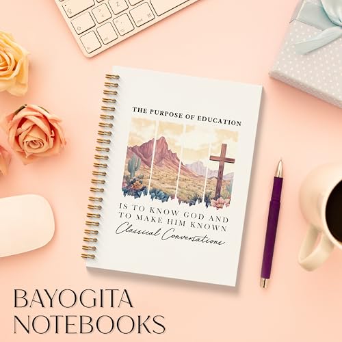 Western Desert Christian Spiral Notebooks, Purpose of Education Bible Journaling Notebook, Religious Journal for Women, Church Notes Notebook, Faith Based Gifts, 5.5x8.3 Inches - color: Desert Christian