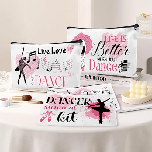 30pcs Dance Makeup Bag Dance Cosmetic Bags Dancer Gifts Survival Kit Pouch Travel Toiletry Bag Mothers Day Gifts for Girls Women Dance Teacher Competition - style: Dancer