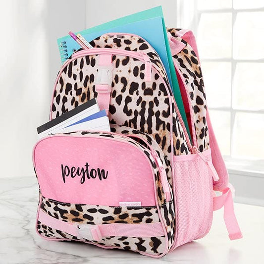 Personalization Universe and Stephen Joseph Personalized Leopard Backpack for Girls - Custom Kids Backpack with Name - Preschool & Toddler Size, 12" x 16 - style: Leopard Print