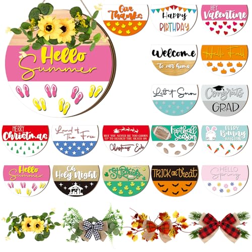 Vicenpal 22 Pcs Interchangeable Welcome Seasonal Sign, Black, Cute - color: Black, style: Cute