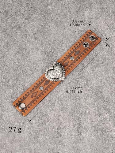 Jeilwiy Punk Rock Gothic Black Rivet Leather Spiked Necklace Collar Neckband Leather Choker Necklace for Women Mom Gifts Adjustable - color: 04 Leather Cuff Bracelet Brown