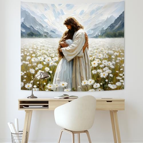 KAIOUS Christian Jesus Wall Hanging Tapestry for Women, 50x58 - color: His Love, size: 58"L x 50"W