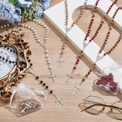 40 Sets Rosary Bead Bulk Catholic Christening Necklace Baptism