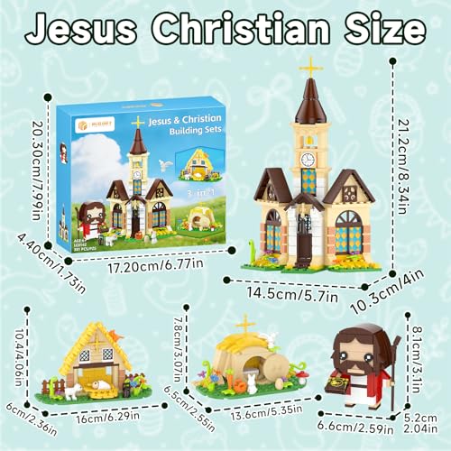 Jesus Christian Nativity 3-in-1 Building Blocks Set, Jesus Resurrection