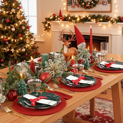 WDF 175Pcs Green Plastic Plates - Green Plates Disposable with Gold Rim - Christmas Plastic Plate - Fancy Disposable Dinnerware Sets 25 Guests Ideal for Party/Wedding/Birthday - color: Green and Gold, size: 175 pieces