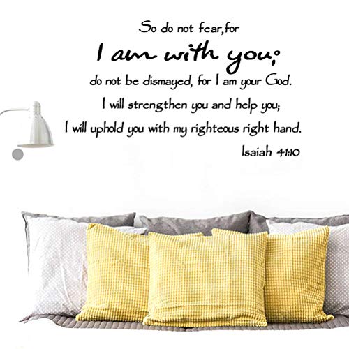 Amosfun Bible Verse Wall Decals so do Not Fear for I Am with You 41 10 Wall Art Sticker Removable Waterproof Decor for Bedroom Living Room Door Mirror 23.62 X 10.62 in