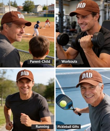 Dad Hats for Men, 3D Embroidered Dad Baseball Cap - color: Brown