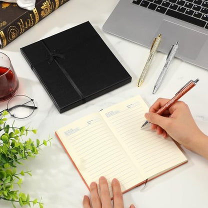 Affrolling 5 Pcs Christian Gifts for Women Church Religious Gifts A6 Bible Leather Notebook Pens with Box Prayer Journal for Men Bible Study Pastor's Wife Godmother Father(Brown) - color: Brown