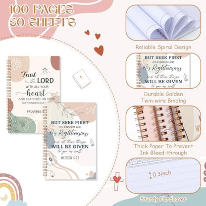 Supervitae 12 Pack Christian Journals Notebooks Gifts for Women,Boho - style: Bohemian