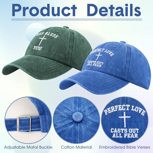 Zoooyawn 10 Pcs Jesus Christian Hats Cross Baseball Cap - color: Dark Colors