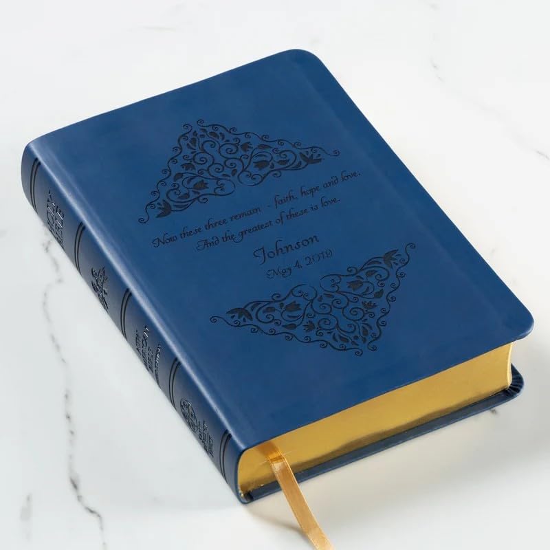Personalized Catholic Bible, Verse 1 Corinthians 13:13 - Greatest is Love Holy Matrimony Wedding Bible - and Now These Three Remain, Religious Anniversary & Wedding Gifts