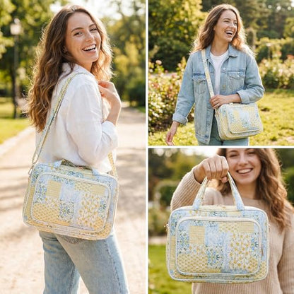 BESARME Large Bible Bags for Women with Strep, Spliced Flower - color: Spliced Flower, size: Extra Large