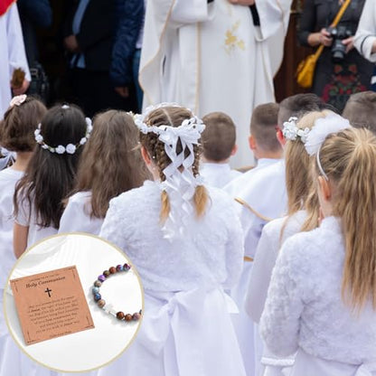 EFVISD Cross Bracelet Gifts for Boys Girls Christian Religious Gifts - color: First Communion -Girls