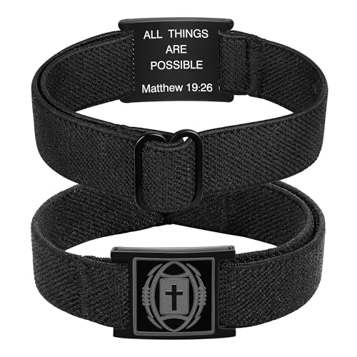 Football Cross Bible Verse Adjustable Bracelet for Boys Mens, Christian Gifts for Kids Teen Boys - style: Matthew 19:26