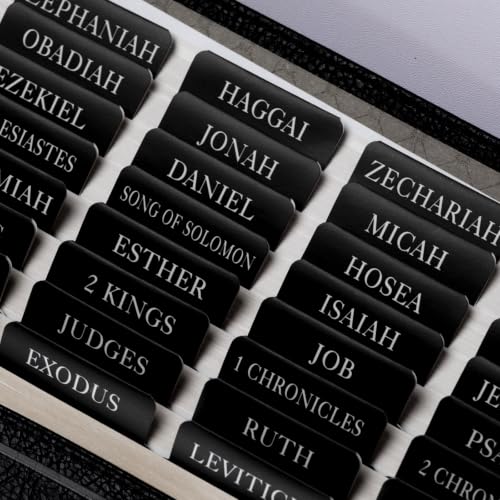 UPAFEXXI-Laminated Bible Tabs with Book Summaries, Bible Study Supplies - color: Summaries Black2