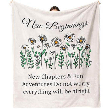 New Beginnings Gift for Women, Retirement Blanket for Women 50"X60" - color: New Beginning Gifts