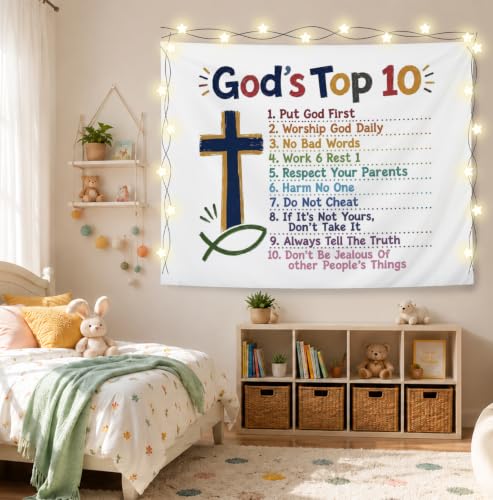 Elpwk Boho Christian Nursery Classroom Tapestry Wall Decor 50x60 Inch - color: Boho Christianity