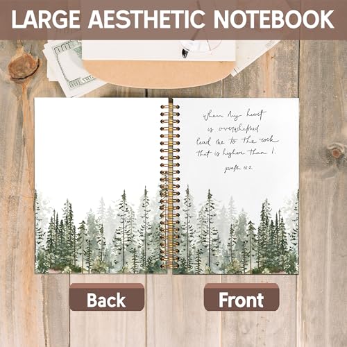 KAOWT Christian Notebook Journal, Prayer Journal for Women, Lead Me To the Rock That is Higher Than I Bible Notebooks for Note Taking, Watercolor Mountain Hardcover Spiral Notebook 5.5x8.3 - color: notbook bible-mountain