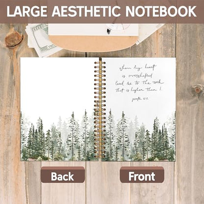 KAOWT Christian Notebook Journal, Prayer Journal for Women, Lead Me To the Rock That is Higher Than I Bible Notebooks for Note Taking, Watercolor Mountain Hardcover Spiral Notebook 5.5x8.3 - color: notbook bible-mountain